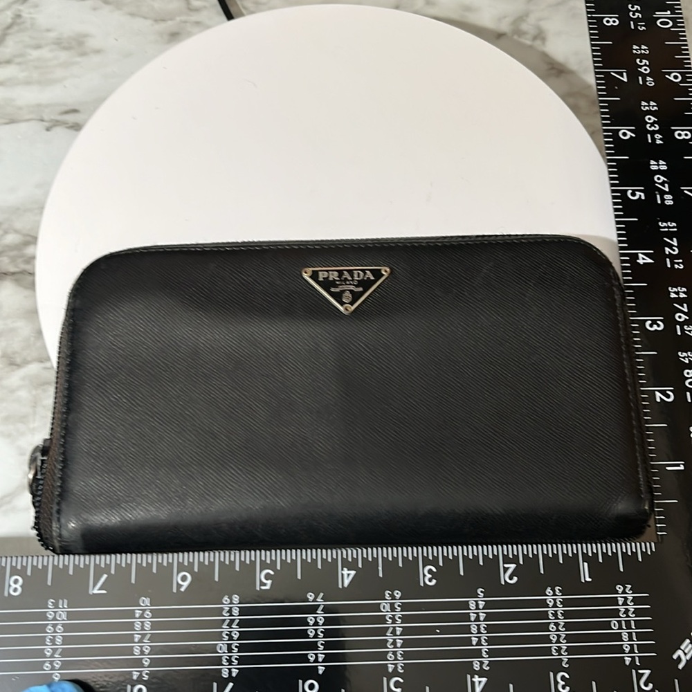 Prada Black Saffiano Leather Zip Wallet in GUC. - Picture 17 of 17